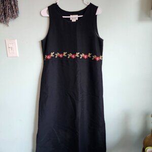 Christopher & Banks Floral Embroidered Midi Dress